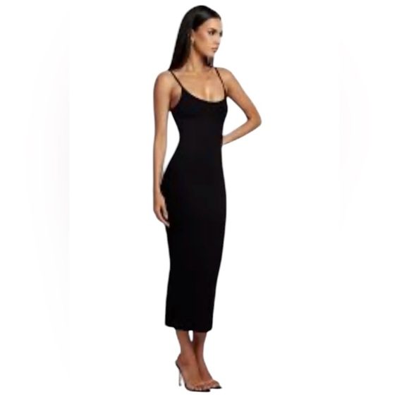 Alexis Ribbed Cami Midi Dress - Black Meshki NWT Size Large - Picture 3 of 9